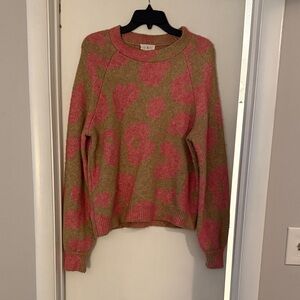 Lou & Grey Pink and Tan Patterned Sweater